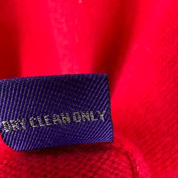 Alan Flusser Size Large Red 100% Cashmere V-Neck Sweater Super Soft - Picture 5 of 5